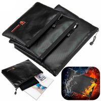 Waterproof Document Storage Fireproof Bag Money Safe Box Secret File Pouch Black