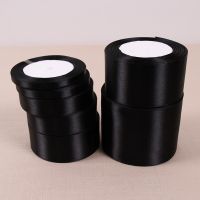 【CW】 (25 Yards/roll) Black Single Face Satin Ribbon Party Decoration Gift Wrapping Christmas Ribbons Sewing