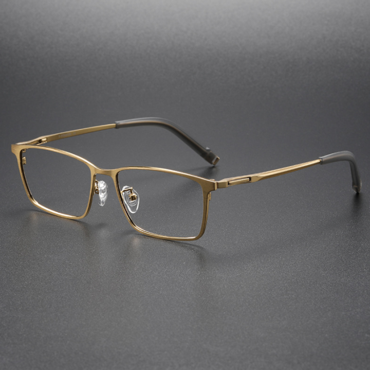 Vintage Prescription Myopia Eyeglasses Frame Pure Titanium Men Optical Eyewear Anti Radiation