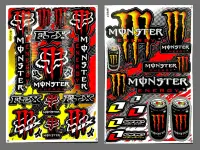 สติ๊กเกอร์แต่งรถ Monster Fox MON1000 (สีส้ม) Monster 2กระป๋อง (สีส้ม) มอเตอร์ไซค์ สติ๊กเกอร์ติดกระจก แต่งรถรถยนต์ ติดหมวกกันน็อค จำนวน 2 แผ่น