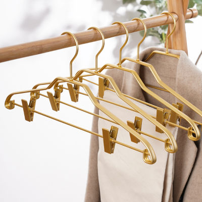 5Pcs Anti-Slip ไม้แขวนกางเกงไม้แขวนเสื้อโลหะอลูมิเนียมอัลลอยด์ Traceless ชุดกางเกง Drying Rack ตู้เสื้อผ้า Storage Racks