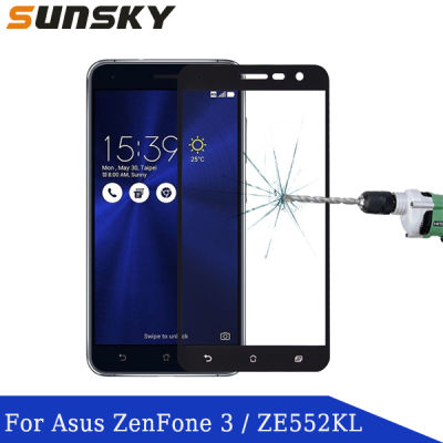 สำหรับAsus ZenFone 3 / ZE552KL 0.26Mm 9Hความแข็งพื้นผิวป้องกันการระเบิดหน้าจอกระจกเทมเปอร์Fullฟิล์มกันรอย (สีดำ)