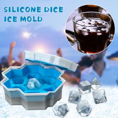 Silicone Dice Ice Tray Mold 7 Shapes Mini Ice Cube Trays With Lids Reusable Whiskey Ice Tray Mold Home DIY Kitchen Bar Supplies Ice Maker Ice Cream Mo