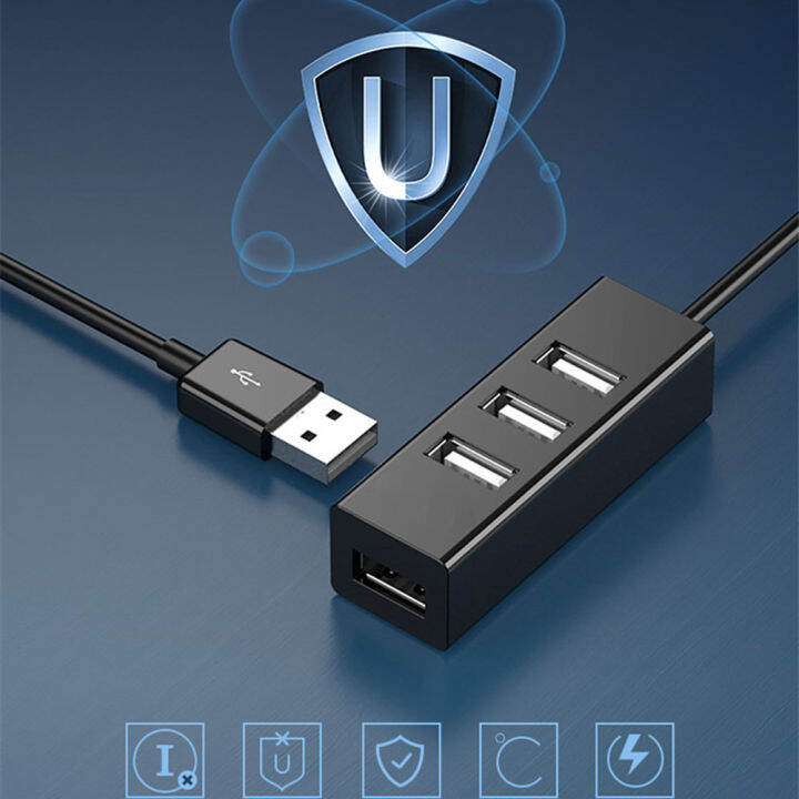 usb-ฮับ-usb-2-0ฮับยูเอสบี2-0ที่พ้วง-usb-ฮับแยก-usb-ใช้อะแดปเตอร์แปลงไฟ4พอร์ตตัวขยายมินิ-usb-ฮับ2-0