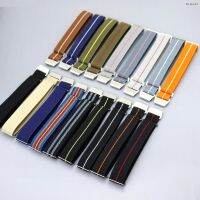 ⌚ Watch strap accessories ผ้าใบปีนเขาแบบแห้งเร็ว 18 มม. 20 สายพลร่มฝรั่งเศส ไนลอนยืดหยุ่น สายนาโต้ 22