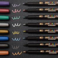 ปากกามาร์กเกอร์สีน้ำ8สีมาร์เกอร์เมทาลิคใหม่ (มีสไตล์) ปากกาพู่กันทำเล็บอัลบั้มรูป DIY กระดาษแก้วปากกาสีวาดเขียนของขวัญแปรงสำหรับศิลปิน