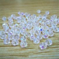 Isywaka White AB 3x4mm 125pcs Rondelle Austria faceted Crystal Glass Beads Loose Spacer Round Beads for Jewelry Making