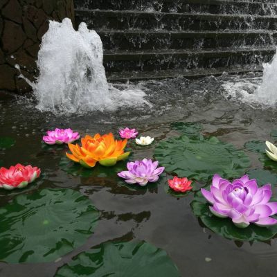 【cw】 3 Pcs FloatingMixed Color ArtificialLifelikeLilyLandscape for Wedding Pond Garden FakeDecor 【hot】