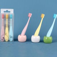 ‘；【。 3Pcs/Set Sweet Candy Color Children Toothbrush Non-Slip Fatty Handle Small Head Soft Bristle Kids Training Tooth Brush Oral Care