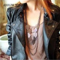 【cw】 ADOLPH Jewelry Fashion Accessories New Design Alloy Multi-layers Stray Leaves Necklace