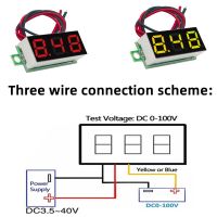 ；‘。、’ 0.28 Inch DC LED Digital Voltmeter 0-100V Voltage Meter Auto Car Mobile Power Voltage Tester Detector 12V Red Green Blue Yellow