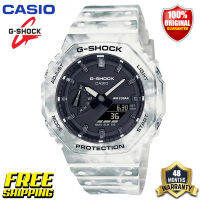 G-Shock GA2100 GAE2100 ของแท้ผู้ชายกีฬานาฬิกาเซ็นเซอร์คู่เคลื่อนไหวกลางแจ้งกันกระแทกกันน้ำโคลนอัตโนมัติยกไฟรับประกันสี่ปี GAE-2100GC-7APR