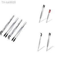 ✾▲☾  Rubber Tip Tweezers Set For Craft Laboratory Industrial Hobby Tweezers Pliers Jewelry Stamp Plastic Box 12/15Cm