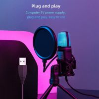 SF666R USB Microphone RGB Condensador Microphone Gaming Mic Fit For Podcast Recording Studio Streaming Laptop Desktop PC