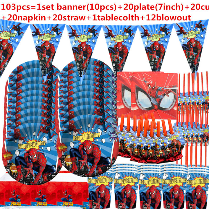 1set-birthday-party-decorations-tableware-paper-cups-plates-blowout-baby-shower-kids-boys-party-supplies