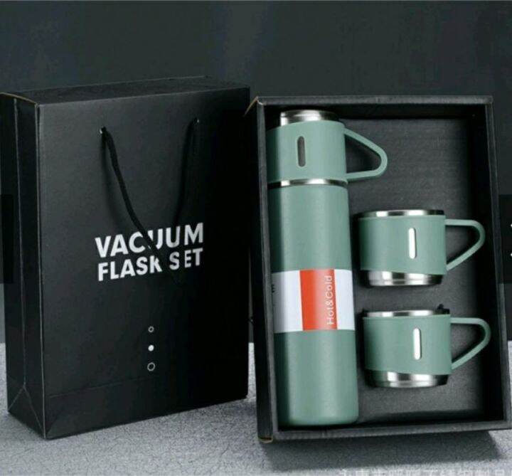 Termos Sultan Vacuum Flask Set Thermos Set 3in1 SUS304 Stainless Steel Bisa  Panas Dingin Anti Korosi Cangkir Set