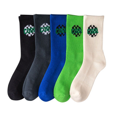 2 Pair Mens Creative Street Trend Cotton Socks Large Size Basketball Sports Sweat-absorbing Breathable Socks