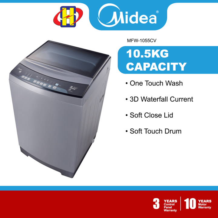 Midea Washing Machine (10.5KG) Fuzzy Logic Fully Auto Top Load Washer