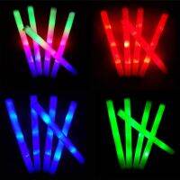 1pcs LED Colorful Foam Stick Glow Sticks Luminous Sponge Fluorescence Decor Supplies Sticks Party Halloween Rod Glow Adhesives Tape