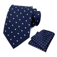 卐✸☑ Dot Polka Dot Suit Tie Two-piece Suit Including Tie Pocket Towel