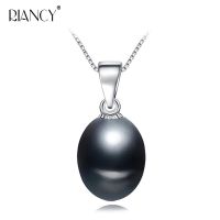 925 sterling silver necklace pendant for women freshwater pearl jewelry 8-9mm ,9-10mm wholesale price 5 colors