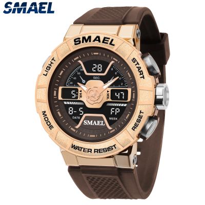 SMAEL Men Sports Quartz Watches 50m Waterproof Luxury Man Watch Brands Stopwatch LED Back Light 8067 Male Clock Wristwatches