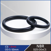 20pcs Outer Diameter 5-50mm Millimeter Thickness 1.9mm Black NBR Nitrile Rubber Round Sealing O-Ring Oring Gasket for Diverse Applications in Hardware Fasteners