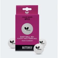 ลูกปิงปอง “erfly”  รุ่น Easy Ball 40+ สีขาว (กล่อง/6 ลูก)