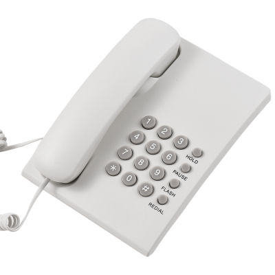 MOTOSPEED โทรศัพท์แบบมีสายเดสก์ท็อปโทรศัพท์ตั้งโต๊ะติดผนังโทรศัพท์มีสายรองรับการโทรซ้ำ/หยุดชั่วคราว/Flash/ถือแหวนโทนปรับไม่มีไฟ AC/แบตเตอรี่ที่จำเป็นสำหรับบ้านโต๊ะต้อนรับโรงแรมสำนักงานธนาคารโทรศัพท์พร้อมชุดหูฟัง