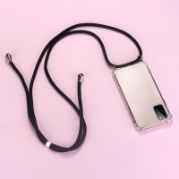 Clear Protective Phone Case For Samsung Galaxy S21 S20 Plus Ultra S10 S9 S8 Note 20 10 9 8 Lite Case Lanyard Strap Cord Women