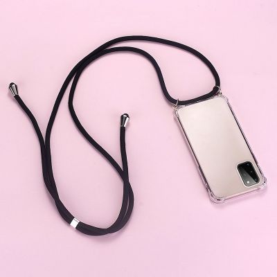 「Enjoy electronic」 Luxury Lanyard Silicone Phone Case For Samsung Galaxy S22 S21 S20 FE S10 S9 Note 20 10 Lite Plus Ultra thin Necklace Rope Cover