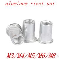 20-1000pcs M3 M4 M5 M6 M8 m10 m12 Aluminum Alloy Rivnut Flat Head Threaded Rivet Insert Nutsert Cap Rivet Nut