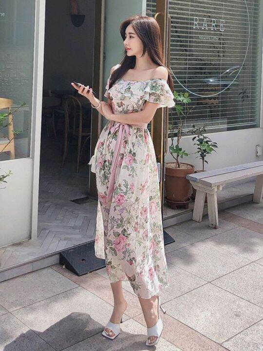 women-summer-korea-style-off-shoulder-maxi-dress-slit-bodycon-party-elegant-evening-vintage-printed-clothing