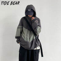 TIDE BEAR แจ็กเก็ตหลวมลำลองผู้ชาย,ชุดกันแดดเรียบง่ายญี่ปุ่น