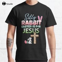 ข้อเสนอพิเศษ เสื้อยืดพิมพ์ลายแฟชั่น เสื้อยืด พิมพ์ลายหัวกะโหลก Silly Rabbit Easter Is For Jesus Easter สไตล์คลาสสิก สําหรับทุกเพศ ทุกS-5XL