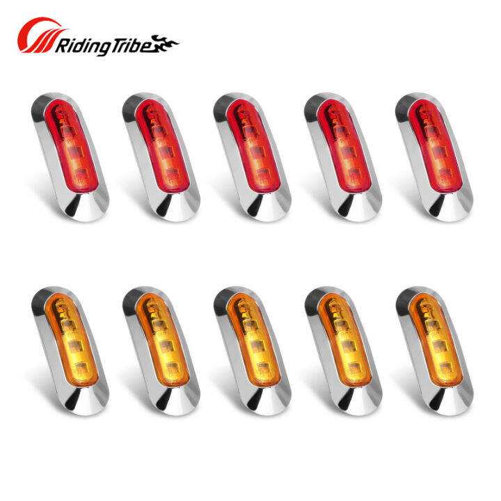 Riding Tribe 10Pcs Truck Side Lights Tail Lamp 1030V 4LED Turn Signal