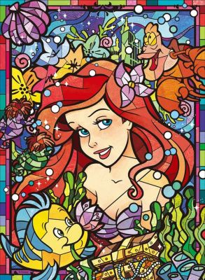 1000ปริศนาชิ้นจิ๊กซอว์Disney1เจ้าหญิงแอเรียลLittle Mermaid Stained Glass