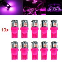 10ชิ้น T10 194 168 W5W 5050สีชมพู LED แบบ SMD/ไฟด้านข้างท้ายรถ/หลอดไฟ