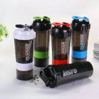 500ml Portable Protein Powder Shaker Bottle High Capacity Drinking Container with Powder Case Plastic Blender Sports Water Cup