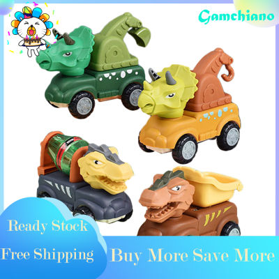 gamchiano 4Pcs Dinosaurs Transport Car Kawaii Pull Back Back Force Car for Children