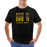 Distressed Civic Tv Logo Channel 83 Cable 12 T-Shirt Aesthetic Clothing Plain T-Shirt T-Shirt Short Short Sleeve Tee Men