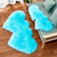 Bubble Kiss Fluffy Carpets White Pink Room Decorative Rugs Heart Shape Faux Fur Wool Rug Home Bedroom Long Pile Plush Floor Mat