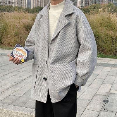 Etydfbdfu แจ็คเก็ตเสื้อกันลมผู้ชายอินเทรนด์ Ins ทุกการแข่งขันเกาหลีเสื้อทำด้วยผ้าขนสัตว์แจ็คเก็ตสูทลำลองคู่สวมเสื้อแขนยาว
