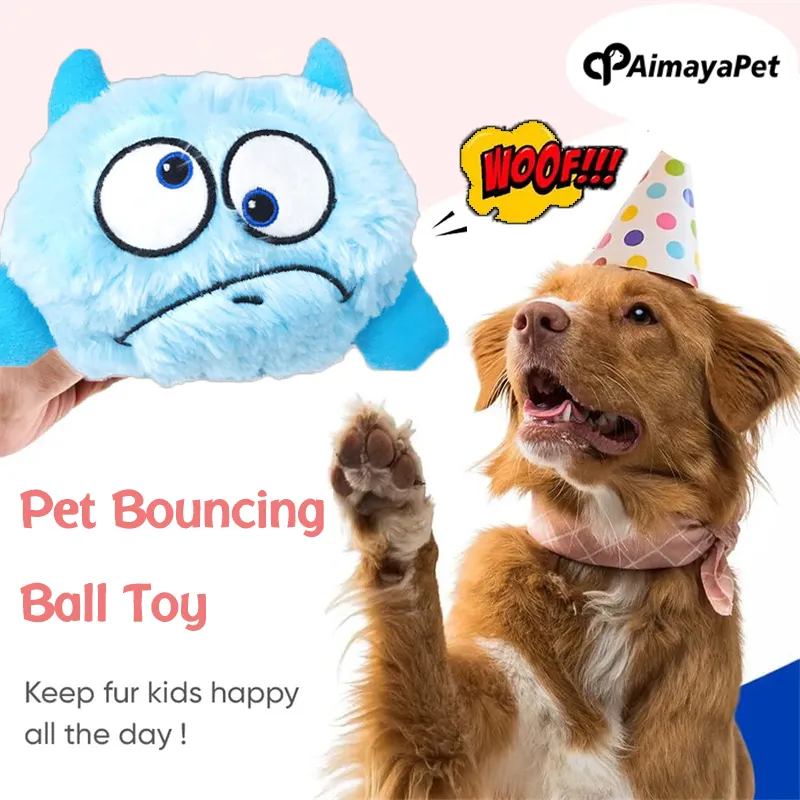 Cute Dog Toys Plush Jumping Ball Toys Puppy Auto Electric Shake