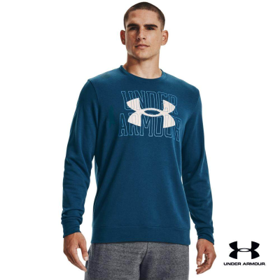 Under Armour UA Mens Rival Terry Logo Crew เสื้อออกกำลังกาย เทรนนิ่ง สำหรับผู้ชาย