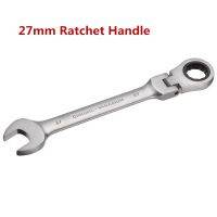 New 27 mm High Quality Flexible Head Ratchet Metric Spanner Open End Ring Wrenches Tool Ratchet Handle Wrench Free shipping