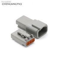 ❁ 2 Sets 3 Pin Deutsch Auto DTM Wire Connector Waterproof Female Male Grey Socket Plug DTM06-3S DTM04-3P ATM04-3P ATM06-3S