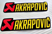 สติกเกอร์แต่งรถ AKRAPOVIC สติกเกอร์แต่งรถตัวนูน ติดรถมอเตอร์ไซค์ ติดท้ายรถและข้างรถ 1 ชุด 2 ชิ้น