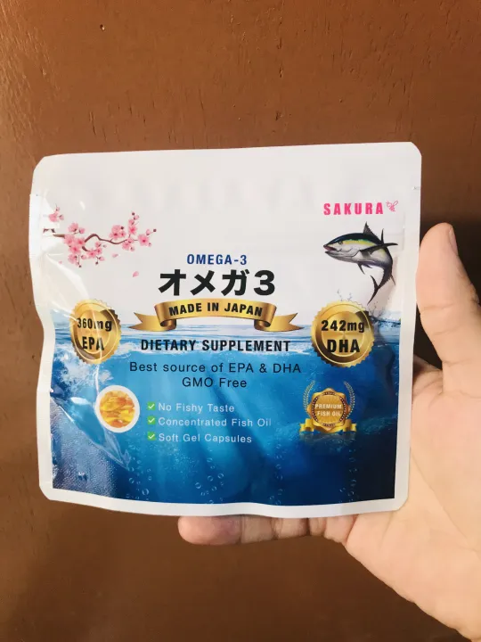 Sakura Omega 3 Fatty Acids 100 made in JAPAN! Dietary Supplement Fish