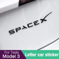 [A Car Home]สำหรับ Tesla Model 3 Y Space X สติ๊กเกอร์โลโก้ Model3Y S 3D โลหะผสมสังกะสีแผ่นเหล็กติดท้ายรถ